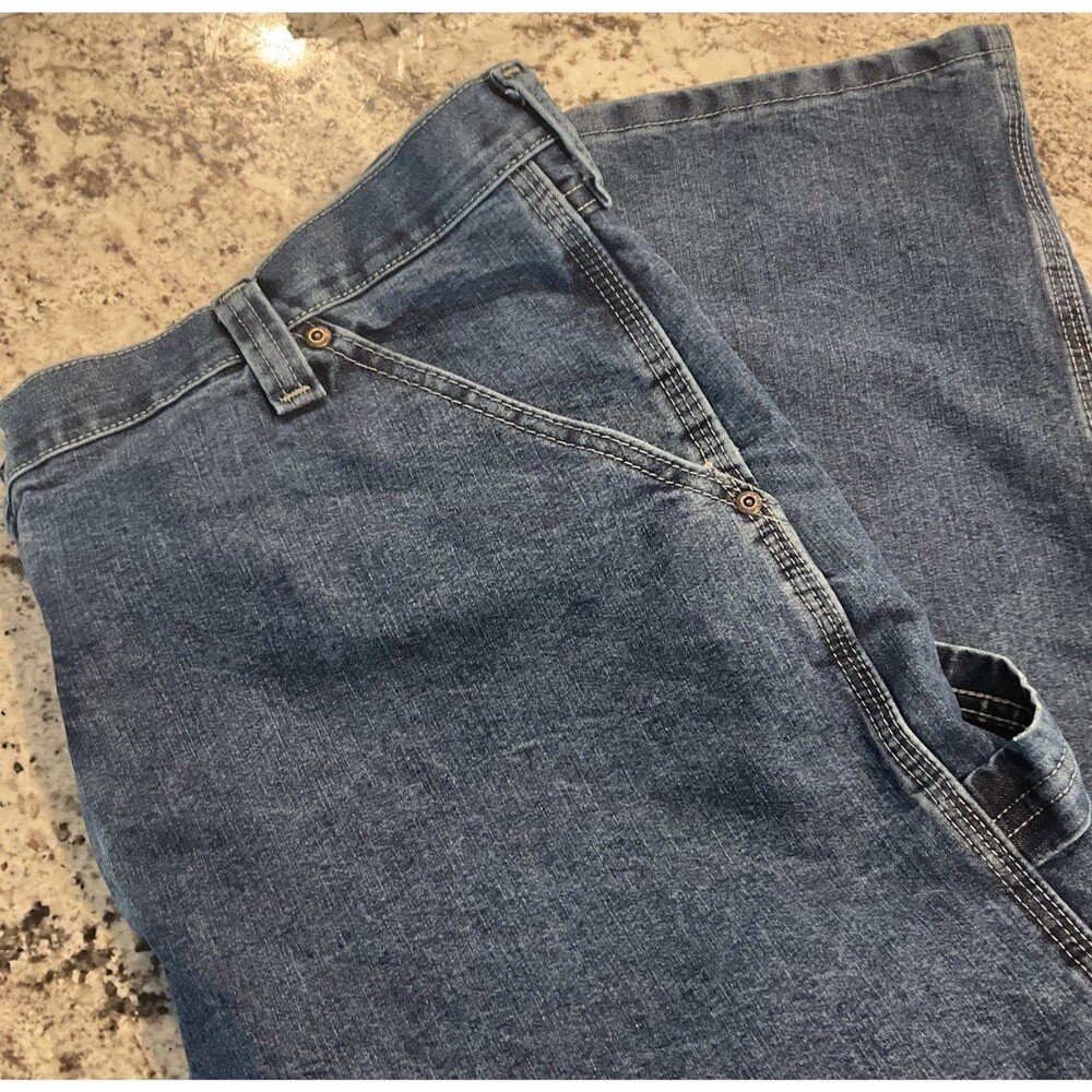 Wrangler Carpenter Jeans Men 40x30 Blue Pockets Baggy Y2K Skate Grunge Work Wear